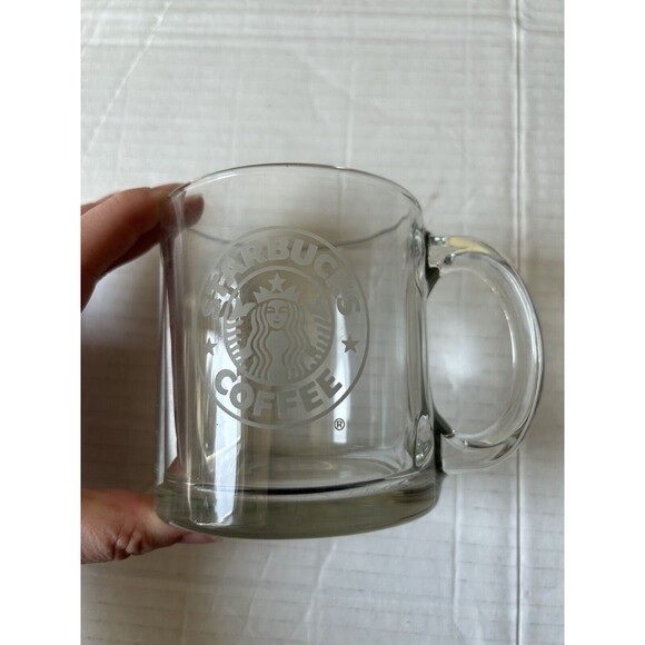 Starbucks Other - Starbucks Etched Glass Coffee Tea Clear Mug Original Mermaid Siren Logo